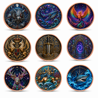 Moneda de Cobre Coleccionable con Máscara de Samurái Hannya y Sakura, 5 AVDP oz, 999 de Alta Pureza, Relieve, Color UV, Arte Oriental