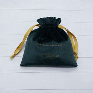 Eco Bags logo Print Custom High Quality Velvet Jewelry <b>Pouch</b> Dust Bag <b>Drawstring</b> - Product Image 5