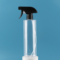 250ml 500ml 17oz vert Transparent plat épaule déclencheur chimique bouteille de pulvérisation cylindre en plastique pour animaux de compagnie nettoyage bouteille de pulvérisation
