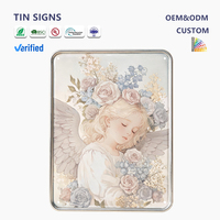 Vente en gros de panneaux métalliques personnalisés, style vintage et antique, avec peinture à l'huile d'ange et gaufrage, décoration murale religieuse rétro pour chambre et café