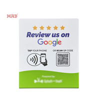 Impression personnalisée PVC Nfc Présentoir de table Puce d'origine NTAG 213 Menu de restaurant Nfc Google Review Nfc Présentoir de table