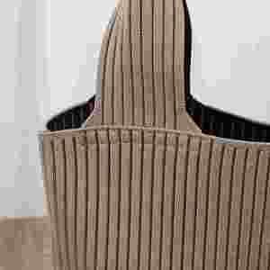 Sac fourre-tout tricoté imperméable à motif personnalisé, nouvelle collection 2025, vente en gros, fermeture éclair, poche intérieure, idéal pour le shopping - Product Image 5