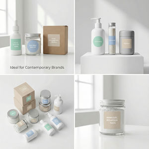 Rouleau d'autocollants en vinyle mat pastel imperméable personnalisé pour les flacons de soins de la peau minimalistes et l'emballage du café - Product Image 5