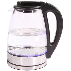 1.7L Electric Kettle Water Boiler Glass Electric Kettle Mechanical 304 Stainless Steel Black Cordless Rohs Free Spare Parts 220
