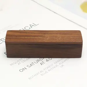 Walnut Wood Slide Magnetic Lid Small Natural Color Box Wooden Tea Coffee Items Wooden Gift Packaging Box