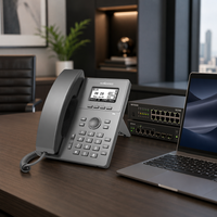 Téléphone IP Gigabit Flyingvoice P10G : 2 comptes SIP, ports doubles 10/100/1000M, PoE, écran LCD rétroéclairé de 2,3 pouces, conférence audio 6 voies