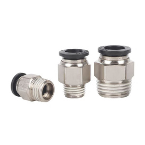 ข้อต่อแบบลมชนิดเกลียวนอกตรงผ่านขนาด 4 มม. 10 12 16 มม. ข้อต่อสายลมโลหะ - Product Image 4