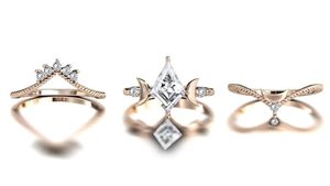 Anillo de Compromiso de Moissanita en Forma de Cometa para Mujer, Plata de Ley 925, Lujo Elegante con Detalles de Diamantes, Certificado por Terceros - Product Image 2