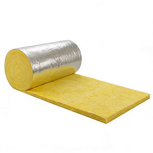 Laine de verre avec feuille d'aluminium, matériau d'isolation phonique et ignifuge centrifuge, isolation de toiture moderne et écologique pour entrepôt - Product Image 1