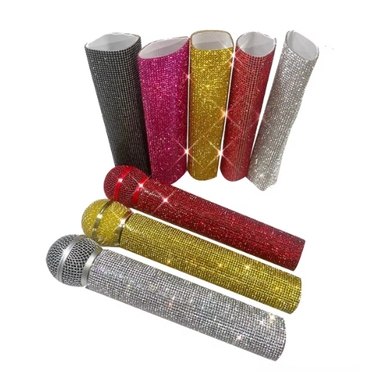 Handheld Microphone Cover Decorative Sleeve Diamond Mic Cover