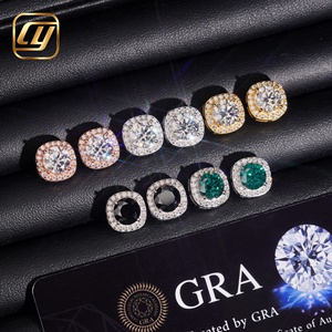 Boucles d'oreilles pendantes en argent 925 avec moissanite ronde, semi-serties, testées au diamant, pour femmes, bijoux de mariage, vente en gros, stock en vrac - Product Image 6