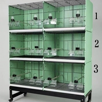 Cage à oiseaux KWS améliorée, moderne et grande, avec 4 portes avant, panneau arrière complet, séparateur, cage d'élevage pour perroquets, volière, plateau à graines en plastique