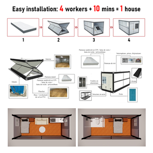 Cammi nhà Modular Tiny gấp có thể tháo rời <span class=keywords><strong>container</strong></span> nhà phẳng gói <span class=keywords><strong>container</strong></span> nhà 20ft prefab <span class=keywords><strong>container</strong></span> nhà cắm trại nhà - Product Image 3