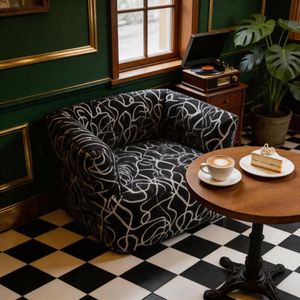 Poltrona Moderna per Bambini con Motivo Bianco <span class=keywords><strong>e</strong></span> <span class=keywords><strong>Nero</strong></span>, Sedia <span class=keywords><strong>Divano</strong></span> in Tessuto Comoda per Bambini, Poltrona Lounge per Cameretta <span class=keywords><strong>e</strong></span> Decorazione Asilo Nido - Product Image 6