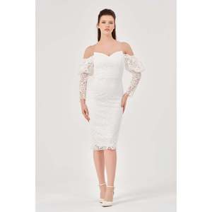 Robe décontractée unie écru pour femme DANS, coupe classique, disponible en tailles 38-42, modèle 1594 pour un usage quotidien - Product Image 4