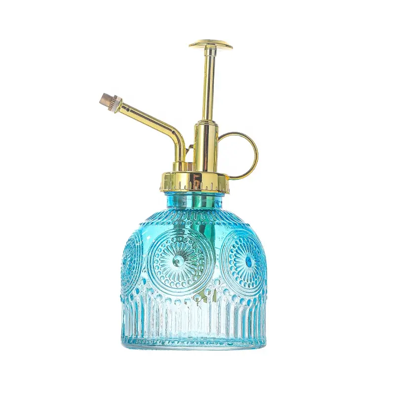 Bottiglia di vetro Spray da giardinaggio acqua può innaffiare bottiglia di vetro impianto Mister bottiglia Spray con plastica bronzo pompa superiore