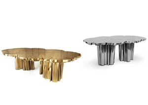 Bàn Ăn Đồng Thau Vàng Boca Do Lobo Thiết Kế Hiện Đại Độc Đáo Bàn Ăn Rễ Cây Vàng Cho 10/<span class=keywords><strong>12</strong></span> Người - Product Image 4