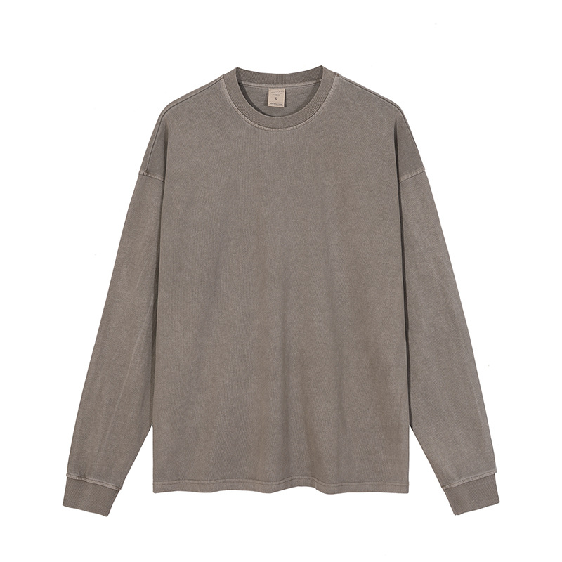 Men's Heavyweight Washed Old Edge Grinding Bottom T-shirt