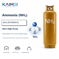 Ammoniac 6N4 à pureté de 99,99994 % pour semi-conducteurs 3D NAND, gaz NH3 pour l'empilage vertical, IC logique, ammoniac de qualité électronique