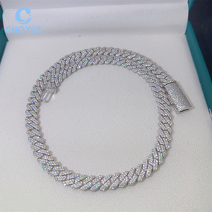 Cadena Cubana de Plata de Ley 925 con Diamantes Moissanite VVS de 10 mm, Estilo Hip Hop, Joyería Fina - Product Image 3