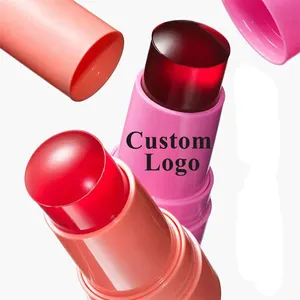 Hot Low Moq Custom Logo Melk Gelei Wangvlek Make-Up Gepigmenteerde Jelly Blush Lip Tint Stick