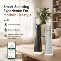 Diffuseur d'arômes intelligent électrique en aluminium avec détection de niveau d'huile, prévention des fuites, lumière LED d'ambiance, commande vocale et batterie intégrée pour hôtels