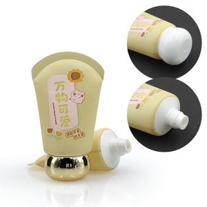 Factory Price Custom Logo Canary Oval Flat Printed Spherical Cap Hand Protection Cream Face Packaging <b>Plastic</b> Cosmetic Soft <b>Tube</b> - Product Image 2