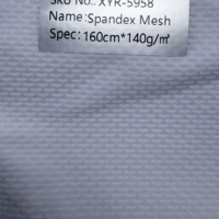 Tissu en maille ondulée respirant en spandex 140 GSM, matière élastique teinte pour sous-vêtements et couches intérieures de maillots de sport