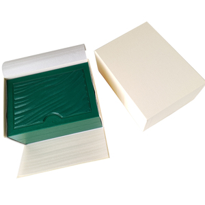 Caja de Reloj de Madera Verde Personalizada con Material Protector de PU y MDF, Estuche de Empaque de Alta Gama con Libro de Certificado - Product Image 6