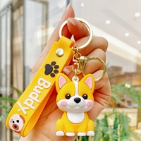 PVC Welpen-Schlüsselanhänger - Niedlicher Cartoon-Hundeanhänger Langlebiger Kleiner Geschenk-Charm