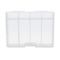 Boîte de rangement rectangulaire transparente en plastique rigide, écologique, recyclable et lavable, avec séparateurs pour perles, hameçons et lignes de pêche
