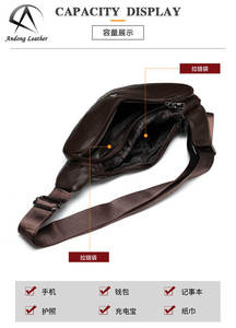 Bolso de Pecho y Hombro de Cuero Vacuno Genuino Suave Andong para Hombre, Bolsos Cruzados, Bolso de Mano Multifuncional para Negocios, Trabajo y Uso Casual - Product Image 5