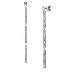 Pendientes de diamantes ROX Adore, oro blanco de 18 quilates, pendientes de diamantes personalizables, joyería de oro de lujo para regalo, boda - Product Image 3