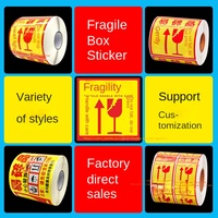 Autocollant en papier enduit d'étiquette de code à barres rouge imperméable avec adhésif pour l'avertissement fragile de carton utilisation de supermarché de Promotion de taille personnalisée
