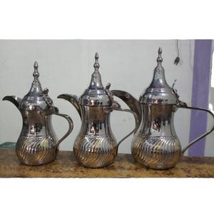 Modern Style Indian Metal Brass <b>Copper</b> Coffee Pot Dallah with Embossed Gold Finish Latest Home and Restaurant Use Souvenir - Product Image 4