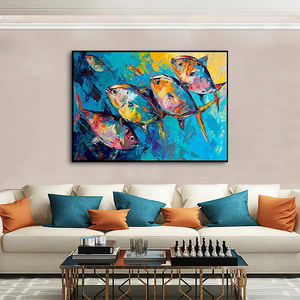 Animal encantador Graffiti Art Bream Fish pintura al óleo lienzo pared arte carteles impresiones decoración del hogar para sala de estar y dormitorio de niños - Product Image 6