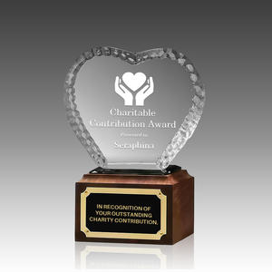 Trofeo a Forma di Cuore in Cristallo K9 Texturizzato, Premio per Donazioni Benefiche, Regalo Aziendale per Team - Product Image 2