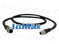 Cable Ethernet M12 con funda trenzada de filamento plano de nailon serie X-Coded del fabricante InMax para una conectividad de red fiable