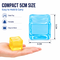 Jouet Squishy en forme de cube de gelée, coloré, en TPR souple, anti-stress, sensoriel, pour cadeaux de Noël, faveurs de fête, vente en gros