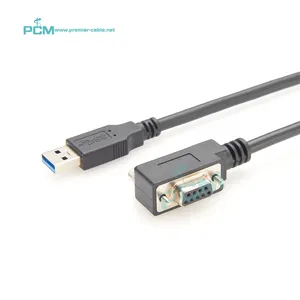 FTDI kabel konverter seri USB ke DB9 WANITA, sudut kanan 5Pin bawah RS232 untuk pengontrol penggunaan industri