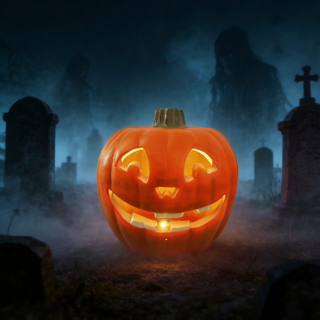 Halloween LED Jack-O'-Lantern Pumpkin Light, Cute Smiling Face Pumpkin Lamp for Party & Home Decor