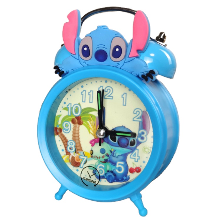 Симпатичный мультяшный люминесцентный будильник с колокольчиком, Микки и Минни 3d, для студенческой спальни, прикроватный беззвучный будильник