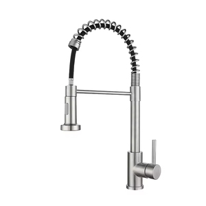 Robinet de cuisine de luxe en acier inoxydable de haute qualité, à poignée unique, à montage sur plan, avec douchette extractible <span class=keywords><strong>flexible</strong></span> pour hôtels - Product Image 1