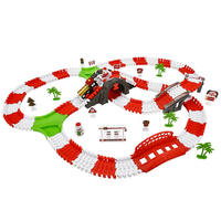 Set de Tren Eléctrico Navideño de 262 Piezas, Vías de Tren Flexibles para Armar, Juguete con Luz para Niños, Regalo Educativo de Navidad