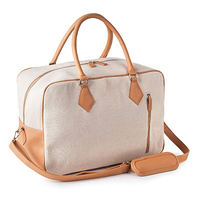 Sac de voyage unisexe en toile pour week-end, sport, gym, avec bandoulière, résistant à l'eau, fermeture éclair, léger, compatible chariot