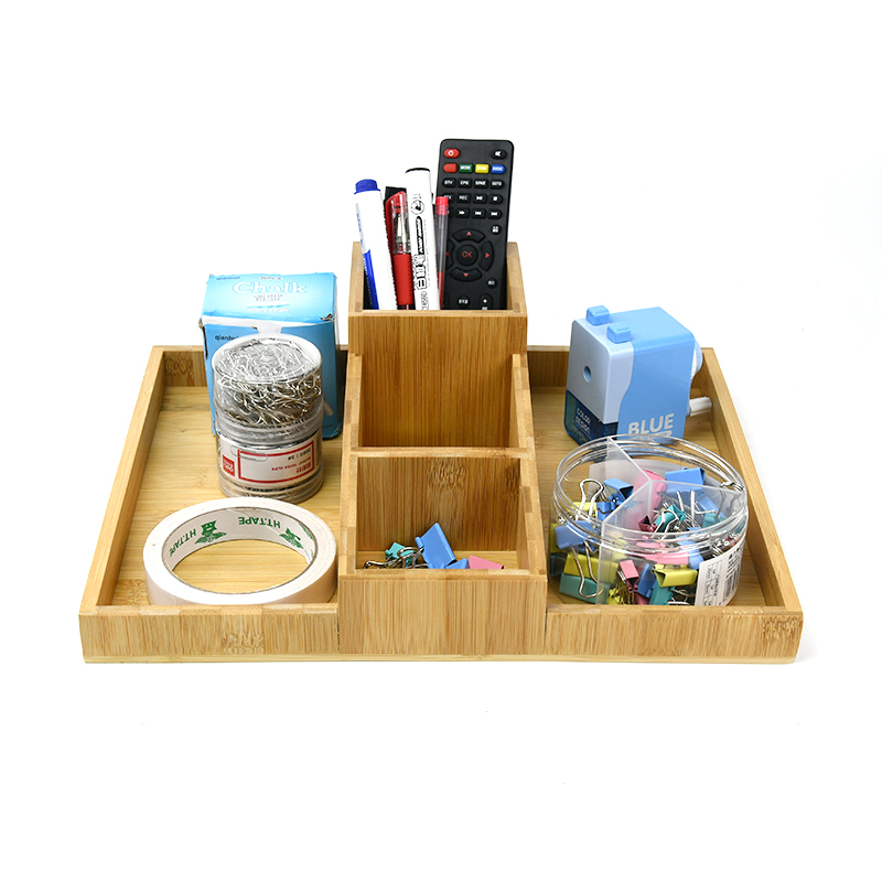 Bamboo Tabletop Pen Holder Office Accessories School Stationary Storage Case Desk Wooden Pencil Organizer Holder