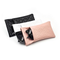 Étui à lunettes double compartiment avec fermeture à pression, étui pour téléphone portable, étui à lunettes de soleil en cuir