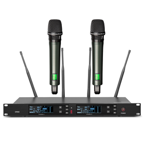 Depusheng dr80 Hot Bán Chuyên nghiệp UHF một kéo hai micro không dây năng động <span class=keywords><strong>microphone</strong></span> cho karaoke - Product Image 1