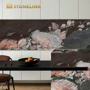 Stonelink оптовая продажа роскошных каменных плит четыре сезона натуральный большой зеленый мраморный пол четыре сезона панда зеленый мрамор - Product Image 2