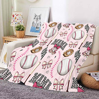 Nueva Manta de Felpa con Estampado Deportivo para Mamá de Softbol o Béisbol, Personalizada, Suave y Cálida, para Cama, Sofá o Siesta